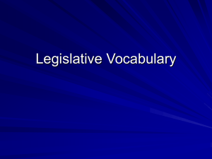 Legislative Vocabulary