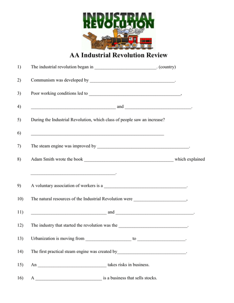 AA Industrial Revolution Review
