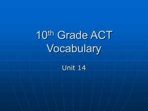 10 Grade ACT Vocabulary th