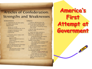 America’s First Attempt at Government