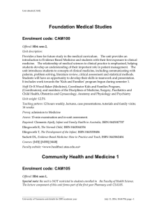 Foundation Medical Studies Enrolment code: CAM100