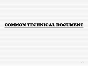 COMMON TECHNICAL DOCUMENT 1 /