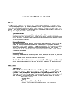 University Travel Policy and Procedure