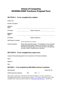 School of Computing MCMMSE/MSSF Practicum Proposal Form