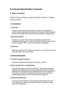 Functional Specification Template: System Development Guide