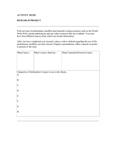 ACTIVITY 3012H: RESEARCH PROJECT