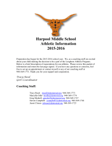 Harpool Middle School Athletic Information 2015-2016