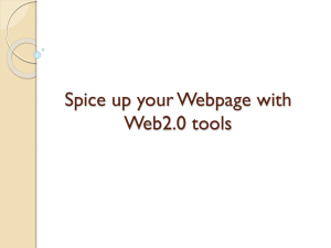 Spice up your Webpage with Web2.0 tools