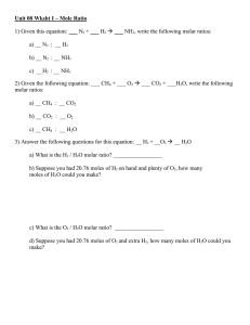 Mole Ratio Worksheet: Stoichiometry Practice