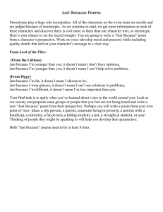 Just Because Poems: Stereotypes & Perspective Writing