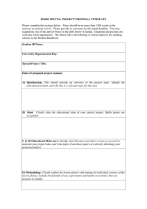ID4002 SPECIAL PROJECT PROPOSAL TEMPLATE