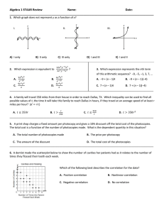 Algebra 1 STAAR Review Worksheet