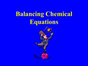 Balancing Chemical Equations