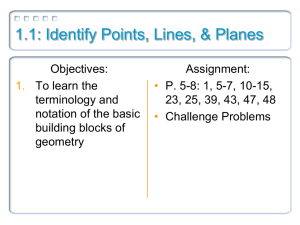 1.1: Identify Points, Lines, &amp; Planes
