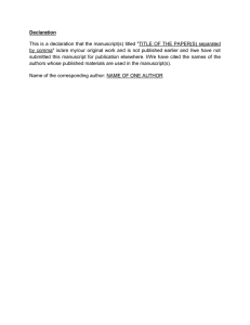 Manuscript Declaration of Originality Form