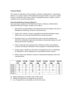 The mission of a Bachelor of Science Degree in Business... Business is to prepare students with fundamental managerial skills to... Program Mission