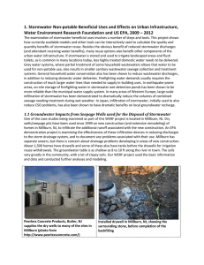 1. Stormwater Non-potable Beneficial Uses and Effects on Urban Infrastructure,