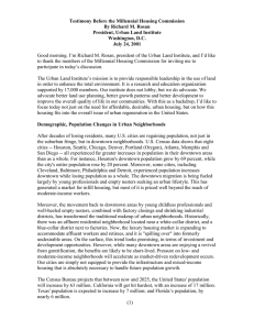 Testimony Before the Millennial Housing Commission By Richard M. Rosan Washington, D.C.