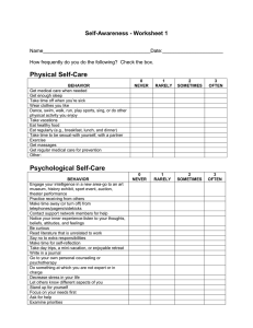 Self-Awareness Worksheet: Self-Care Assessment