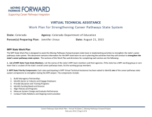 VIRTUAL TECHNICAL ASSISTANCE Work Plan for Strengthening Career Pathways State System