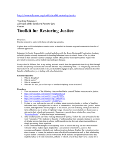 Toolkit for Restoring Justice   Teaching Tolerance