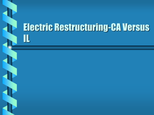 Electric Restructuring-CA Versus IL