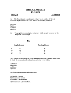 PHYSICS PAPER - I CLASS X