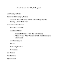 Faculty Senate March 8, 2011 Agenda  Call Meeting to Order
