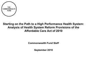 Starting on the Path to a High Performance Health System: