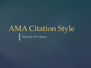 { AMA Citation Style From the 10 edition
