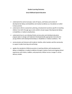 Student Learning Outcomes Early Childhood Special Education