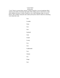 "I Am" Poem Instructions: Emotions & Senses