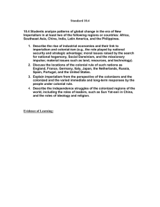 New Imperialism: Curriculum Standard for High School
