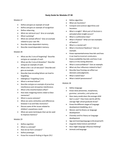 Study Guide for Modules 27-30