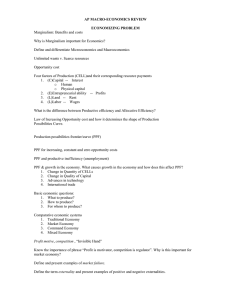 AP MACRO-ECONOMICS REVIEW ECONOMIZING PROBLEM  Marginalism: Benefits and costs