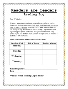 Readers are Leaders Reading Log