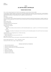 AC MOTOR SPEED CONTROLLER VVCA  TENDER SPECIFICATIONS