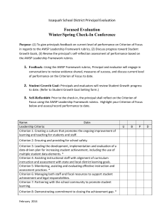 Focused Evaluation Winter/Spring Check-In Conference Issaquah School District Principal Evaluation