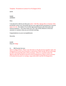 Lecturer Promotion Letter Template