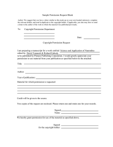 Sample Copyright Permission Request Form