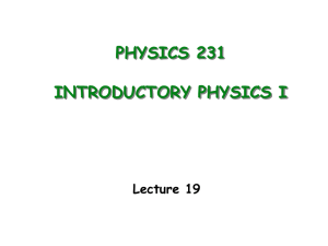 PHYSICS 231 INTRODUCTORY PHYSICS I Lecture 19