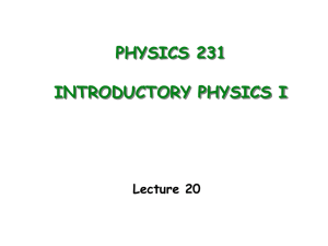 PHYSICS 231 INTRODUCTORY PHYSICS I Lecture 20