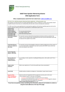 SIGiST New Speaker Mentoring Scheme 2016 Application Form  :