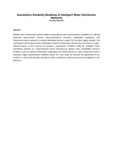 Quantitative Reliability Modeling of Intelligent Water Distribution Networks