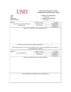 University of Nevada, Las Vegas Evaluation for Administrative Faculty