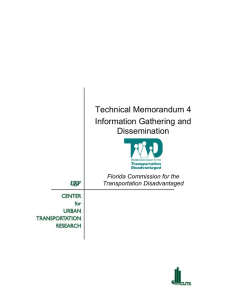 Technical Memorandum 4 Information Gathering and Dissemination Florida Commission for the
