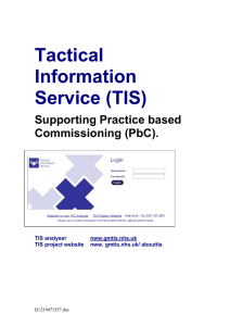 Tactical Information Service (TIS) Supporting Practice based