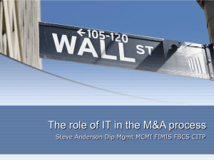 The role of IT in the M&amp;A process