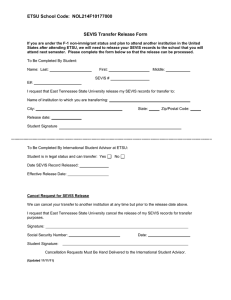 ETSU School Code:  NOL214F10177000 SEVIS Transfer Release Form
