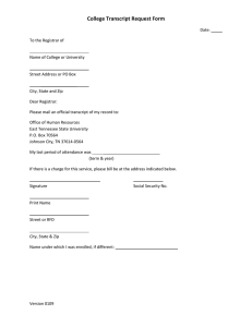 College Transcript Request Form